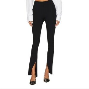 Spanx Perfect Front Slit Legging Pull on pants in Black Ponte Fabric Medium